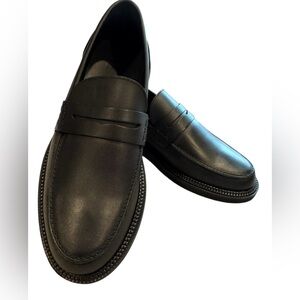 The Kooples PENNY LOAFERS IN BLACK LEATHER